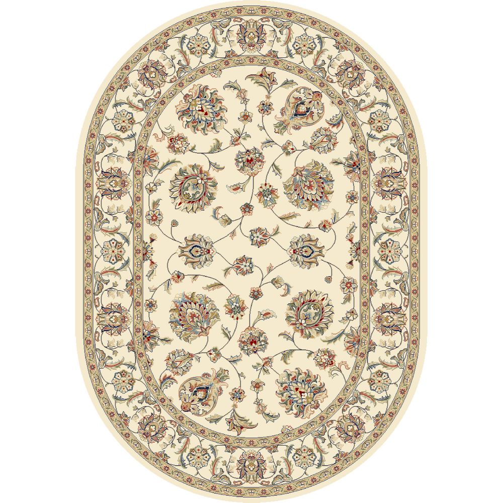 Dynamic Rugs 57365-6464 Ancient Garden 5.3 Ft. X 7.7 Ft. Oval Rug in Ivory